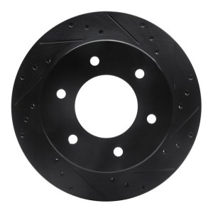 Ford Bronco Brake Rotor (1) - Rear Right - R1 Concepts - Drilled & Slotted - Black - `19-`25
